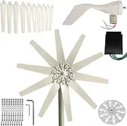 YHOZHUT 10 Blade Wind Generator 1000W Wind Turbines 12V / 24V / 48V Home Wind Turbine Generator Kit with Controller, Small Windmill Generator Machinery Equipment for Residential, Marine, Outdoor,48v