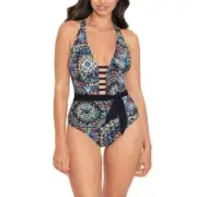 Skinny Dippers By Miraclesuit Motley Tiffi Tummy Control L81939 Womens Size M