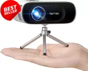 TOPTRO TR26 Mini Projector with Tripod – Portable 1080P Full HD Projector,