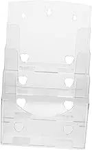 STOBOK 4 Slot Document Organizer Acrylic Desktop Display Stand for Magazines Books