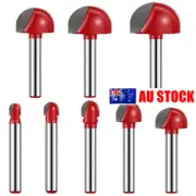 8Pcs 1/4inch Shank Cove Core Box Router Bit Set Round Nose Tipped Router Bits