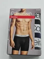 Calvin Klein Men's M 32-34 Boxer Brief Microfiber 3 Pair Underwear Black