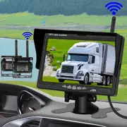 Manan 7" Wireless Rear View Monitor +2 WIFI Reverse Camera Caravan Bus Truck 12V 24V