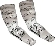 [FHEDVBN] Music Notes Print Arm Sleeves Compression Arm Covers for Men Women Outdoor Sun Sleeves Cooling Sports Sleeve, Black