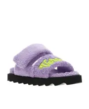 Versace Kids Logo Embroidered Slip-On Slides IT37 Purple