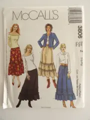 McCall's 3806 Pull-On Skirts w Ruffle, Trim & Tier Variations Size 16-22 UNCUT