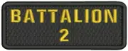 Battalion 2 embroidery patches 2X5 hook on back letters gold