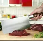 Full Tang Cleaver Knife Stainless Steel Wood Handle Chef Butcher Beef Slicing XL