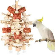 Bird Toys, Parrot Toys for Large Birds,Natural Corn cob and Loofah Slices Bir...