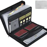 File Organizer - 26 Pocket Expanding Accordion File Folder with Zipper Labels, Fireproof Waterproof Document Organizer for Letter/A4 Size Files, Multi-Pocket