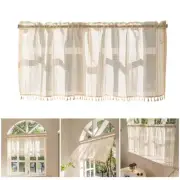 Vintages Linens Texture Short Curtain Valance for Cafes or Kitchen Window