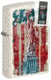 Zippo 49782 Statue of Liberty Design Mercury Glass Lighter + FLINT PACK