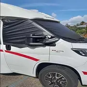 Front Windscreen Cover for F-iat Ducato, Sun Shield Front Windshield Frost Protection Screen Cover Blackout Anti-UV Sunshade Cover for Ducato Motorhome 2006 Onwards