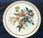 18" Marble side Table top handicraft floral inlay semi precious stones art work