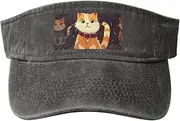 [RLDOBOFE] Sun Visor Hat Adjustable Empty Top Baseball Cap Cat Sun Hats for Women Men Sports Hats Summer Beach Cap