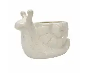 Urban Snail Ceramic Planter Flower/Plant Pot Home Decor Speckle 14x20cm White