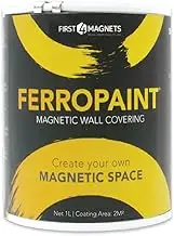Ferropaint® Charcoal Magnetic Paint for Walls, Bedroom, Office, Kitchen, Playroom, Classroom, DIY and Renovation - 1 Litre - 5 Cans