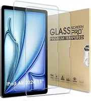 Bighan 2 Pack Screen Protector Compatible with IPad Air 2024 11'', 9H Hardness Tempered Glass Film Clear Anti-Bubble Full Coverage foil
