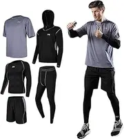 [Jueshanzj] Fitness clothes men's tights gym equipment running and basketball training quick-drying sports suit