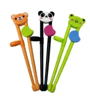 Reusable Learning Helper Chopsticks Set for Kids & Beginners - Frog, Panda, Bear