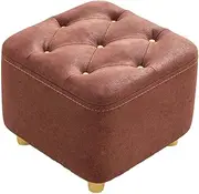 STARTIST Square Footstool Foot Stool Comfortable Stepstool Creative Ottoman Stool Footrest for Living Room Dressing Room Bedroom Couch, red