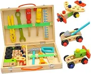 ERINGOGO 1 Set Toolbox Boys Play Kit Tool Case Pretend Toolbox Wooden