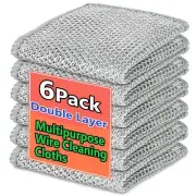 6Pcs Multifunctional Non-Scratch Wire Dish Cloth Mesh Knit Cleaning Cloth