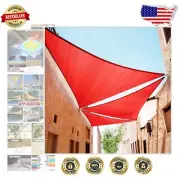 11' Custom Red Triangle Sun Shade Sail - Stylish UV Shield with 3-