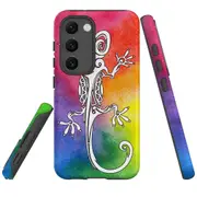 For Samsung Galaxy S23+ Plus Case Shielding Cover, Rainbow Lizard
