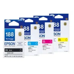 EPSON C13T188450 黃色 188 墨水匣 T188450 WF-7111 WF-7611 WF-3621