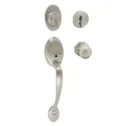 Designers Impressions Satin Nickel Entry Handleset with Stanton Door Knob