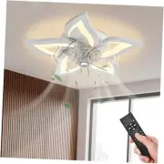 Dimmable Ceiling Fan with Light and Remote Control, 27" Small Flush Mounted
