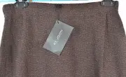 St John Collection Skirt Wool Blend Size 2 NWT Retail $475 Career Black Truffle