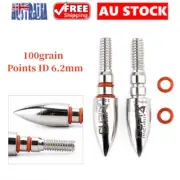 12pcs Broadheads Archery Shooting Bow Screw In Point Arrowhead 100grain ID 6.2mm