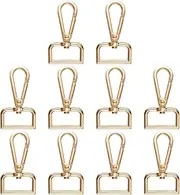 uxcell 10pcs Metal D Ring Lobster Claw Clasps 1.02" (26mm) Zinc Alloy 360 Degree Swivel Trigger Push Gate Snap Hooks for Keychains Jewelry Strap DIY Crafts, Light Gold