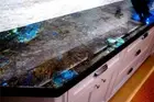 72"x36" Labradorite Gemstone Dining Table Top Handmade Kitchen Slab Furniture