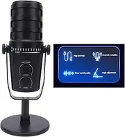 Dynamic Multi Function USB/XLR Cardioid Microphone with Adjustable Stand for Live Recording, Podcasting, Gaming, Support Sound Card, Mixer, Computer, Plug and Play