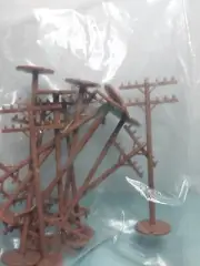 HO Scale 36 Brown Utility Telephone Poles Railroad Life Like Train Set