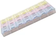 Medicine Reminder Pill Box Reusable Plastic Portable Travel Organizer Sealed Design for Travel Office