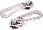 KOTAIFA #5 Zipper Pulls for Purse Bag Making Metal Nylon Coil Zipper Pull Bulk Zipper Slider Zipper Head for Handbag Making Craft Sewing 30pcs Silver