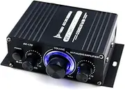 Labymos AK170 12V Mini Audio Power Amplifier Digital Audio Receiver AMP Dual Channel 20W+20W Bass Treble Volume Control for Car Home Use