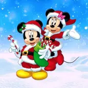 Christmas Mickey and Minnie Mouse Edible Cake Topper Decoration