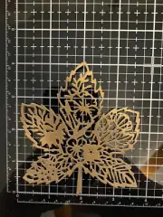 4 pc fancy leaf die cut from gold shimmer