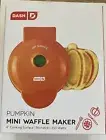 Dash Pumpkin Mini Waffle Maker 4" Cooking Surface Non-stick 350 Watts Orange
