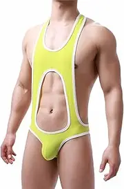 [GSFLYSH] Sexy Mens Underwear Jumpsuit One-Piece Bodysuit Sexy Undershirts Jockstrap Wrestling Singlet Backless Leotard Briefs Penis Pouch