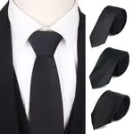 BLACK NECK TIES FOR MEN WOMEN CASUAL SUITS SOLID TIE GRAVATA