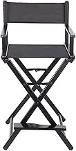 Folding Makeup Artist Chair, Professional Director Chair, Director Chair with Headrest, Portable Chair, Director's Folding Aluminum Makeup Chair,Black