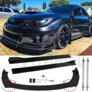For Subaru WRX STI XV Front Bumper Lip Spoiler Splitter +Side Skirts +Strut Rods