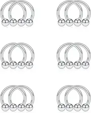 [SCERRING] 12PCS 316L Stainless Steel 16G Circular Barbells Eyebrow Lip Ear Tragus Horseshoe Hoop Rings 6-12mm