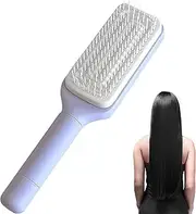 Joufsonan Self Cleaning Hair Brush, Easy Clean with Retractable Bristles, Tangle-Free for All Hair Types, Anti-Static & Frizz-Free, Purple, Women's Hairbrush
